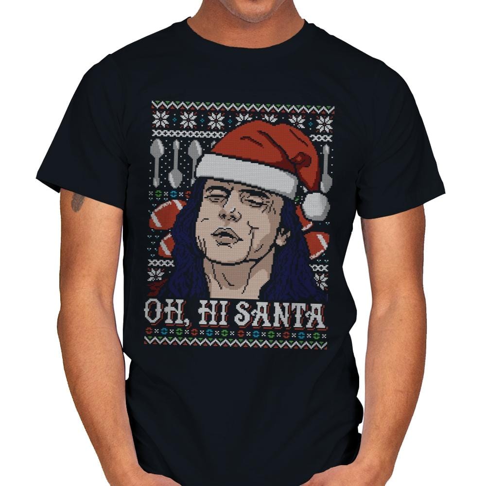 Oh Hi Santa - Ugly Holiday - Mens T-Shirts RIPT Apparel Small / Black