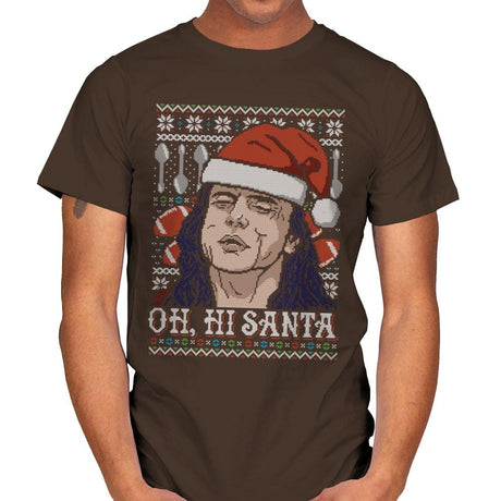 Oh Hi Santa - Ugly Holiday - Mens T-Shirts RIPT Apparel Small / Dark Chocolate