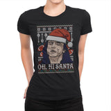Oh Hi Santa - Ugly Holiday - Womens Premium T-Shirts RIPT Apparel Small / Black