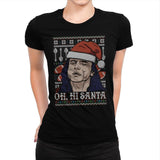 Oh Hi Santa - Ugly Holiday - Womens Premium T-Shirts RIPT Apparel Small / Indigo