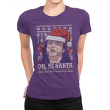 Oh Hi Santa - Ugly Holiday - Womens Premium T-Shirts RIPT Apparel Small / Purple Rush