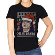Oh Hi Santa - Ugly Holiday - Womens T-Shirts RIPT Apparel Small / Black