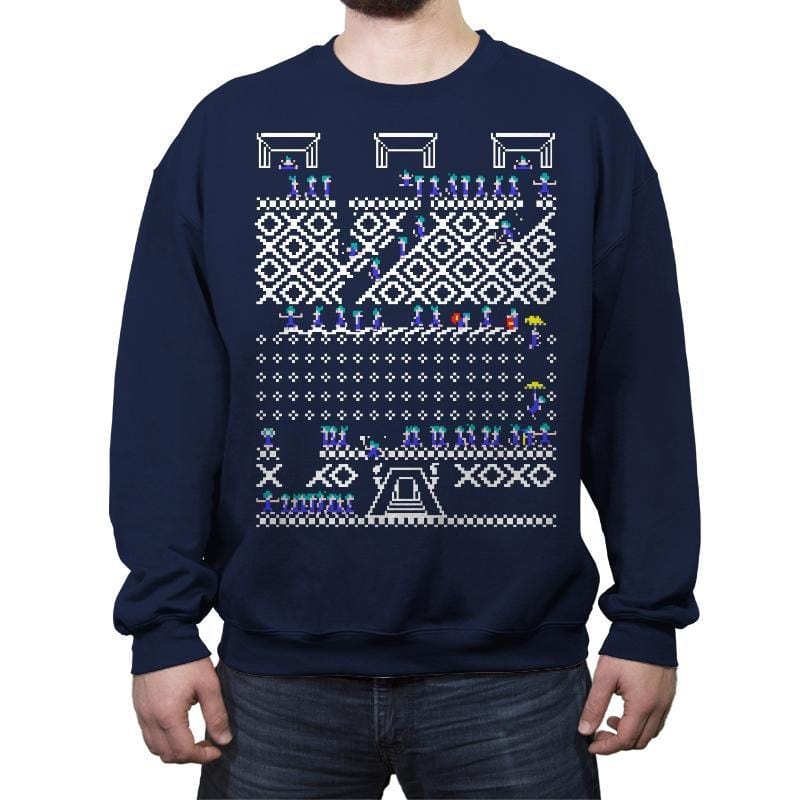 Oh No! Its Christmas! - Ugly Holiday - Crew Neck Sweatshirt Crew Neck Sweatshirt Gooten 2x-large / Navy