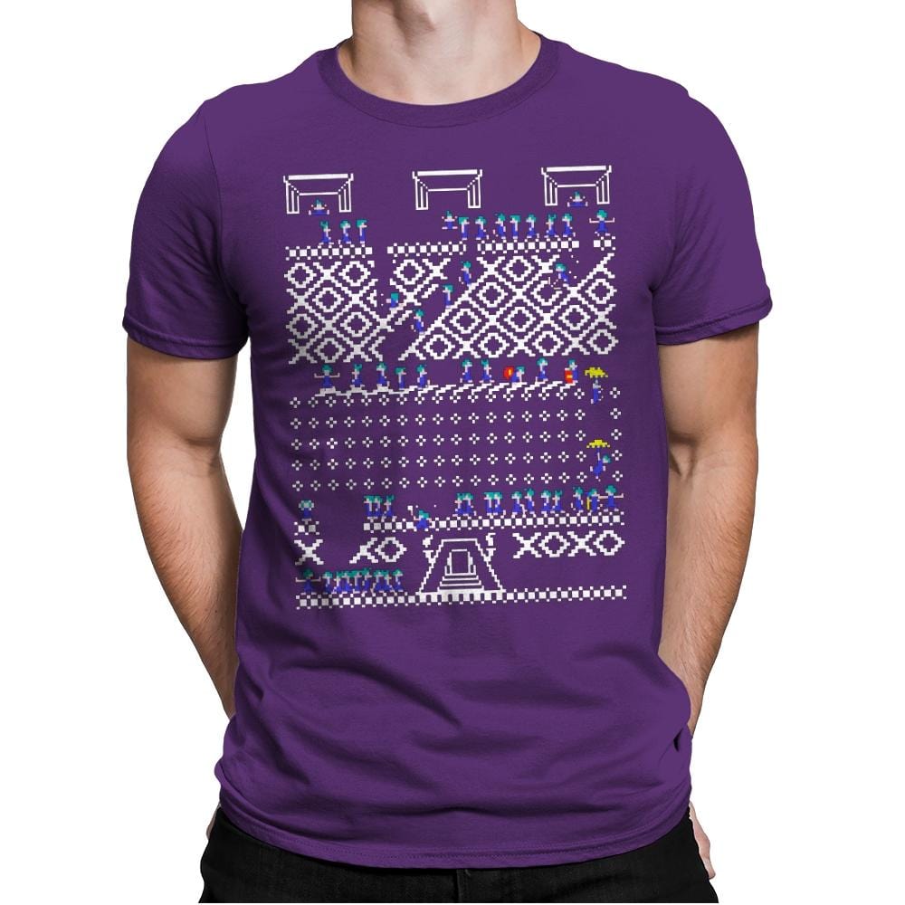 Oh No! Its Christmas! - Ugly Holiday - Mens Premium T-Shirts RIPT Apparel Small / Purple Rush