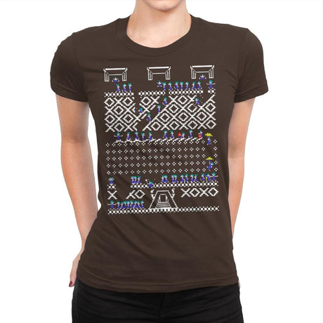 Oh No! Its Christmas! - Ugly Holiday - Womens Premium T-Shirts RIPT Apparel Small / Dark Chocolate