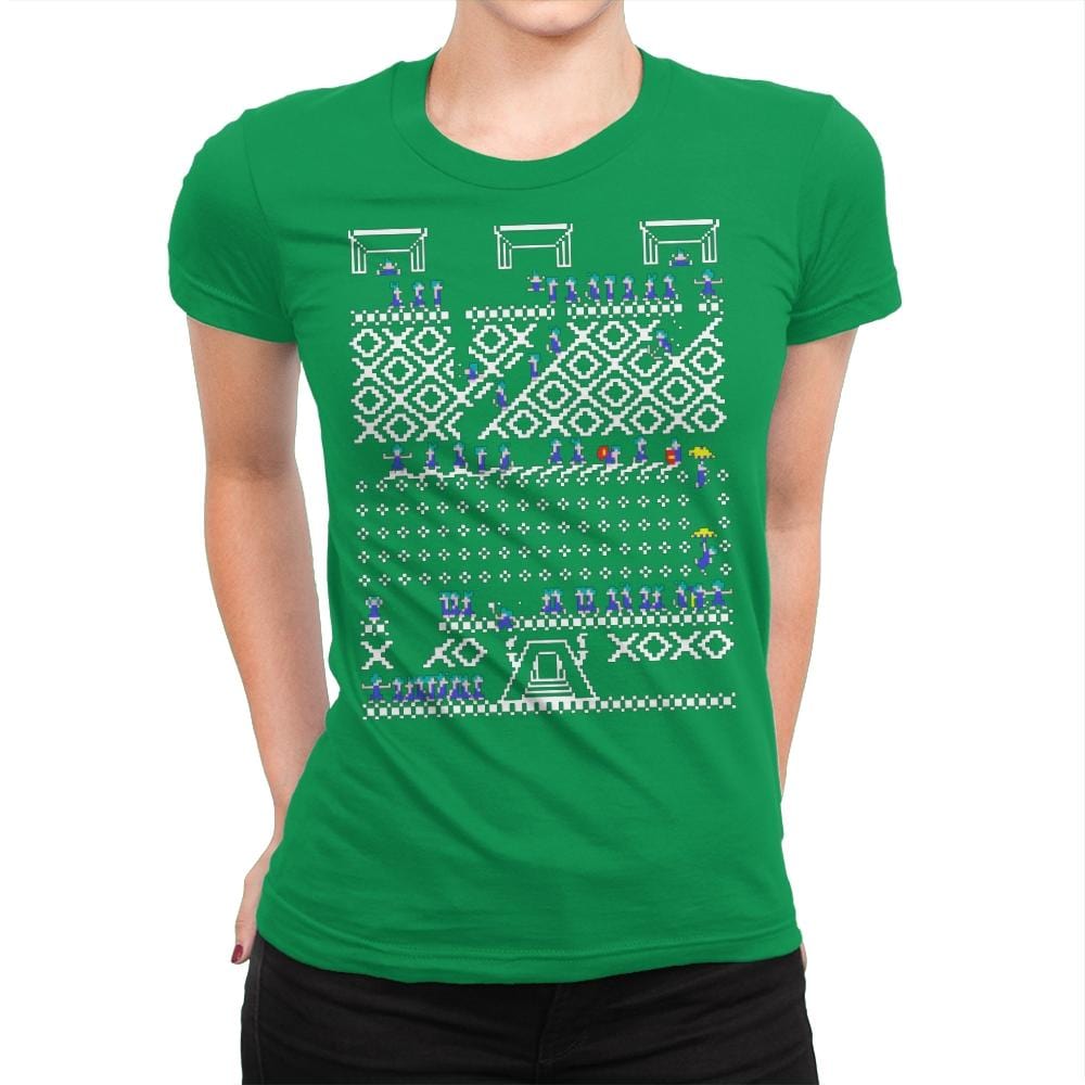 Oh No! Its Christmas! - Ugly Holiday - Womens Premium T-Shirts RIPT Apparel Small / Kelly Green
