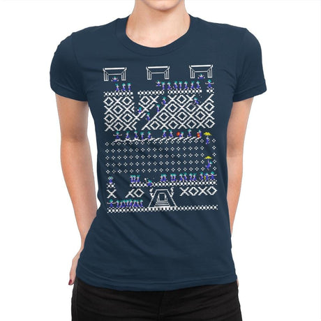 Oh No! Its Christmas! - Ugly Holiday - Womens Premium T-Shirts RIPT Apparel Small / Midnight Navy