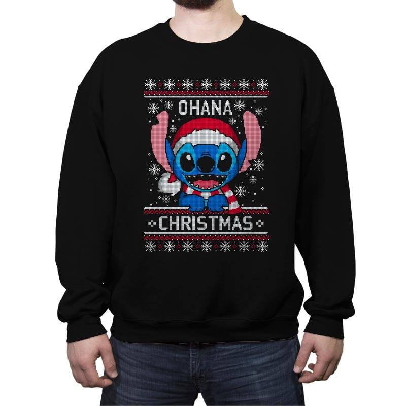 Ohana Christmas - Ugly Holiday - Crew Neck Sweatshirt Crew Neck Sweatshirt RIPT Apparel