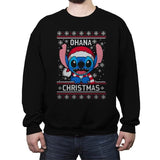 Ohana Christmas - Ugly Holiday - Crew Neck Sweatshirt Crew Neck Sweatshirt RIPT Apparel