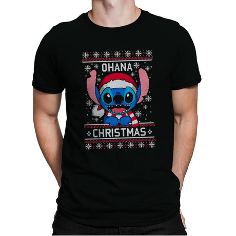 Ohana Christmas - Ugly Holiday - Mens Premium T-Shirts RIPT Apparel Small / Black