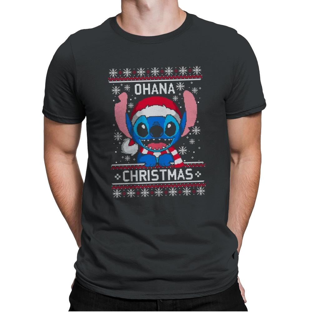 Ohana Christmas - Ugly Holiday - Mens Premium T-Shirts RIPT Apparel Small / Heavy Metal