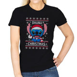 Ohana Christmas - Ugly Holiday - Womens T-Shirts RIPT Apparel Small / Black