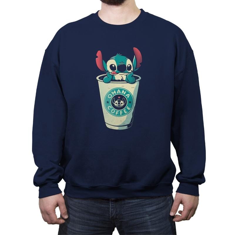 Ohana Coffee - Crew Neck Sweatshirt Crew Neck Sweatshirt RIPT Apparel Small / Navy