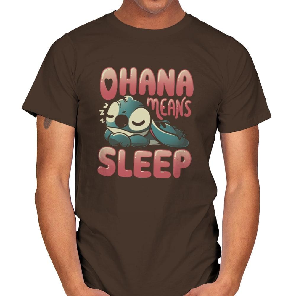 Ohana Means Sleep - Mens T-Shirts RIPT Apparel Small / Dark Chocolate