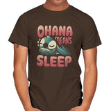 Ohana Means Sleep - Mens T-Shirts RIPT Apparel Small / Dark Chocolate