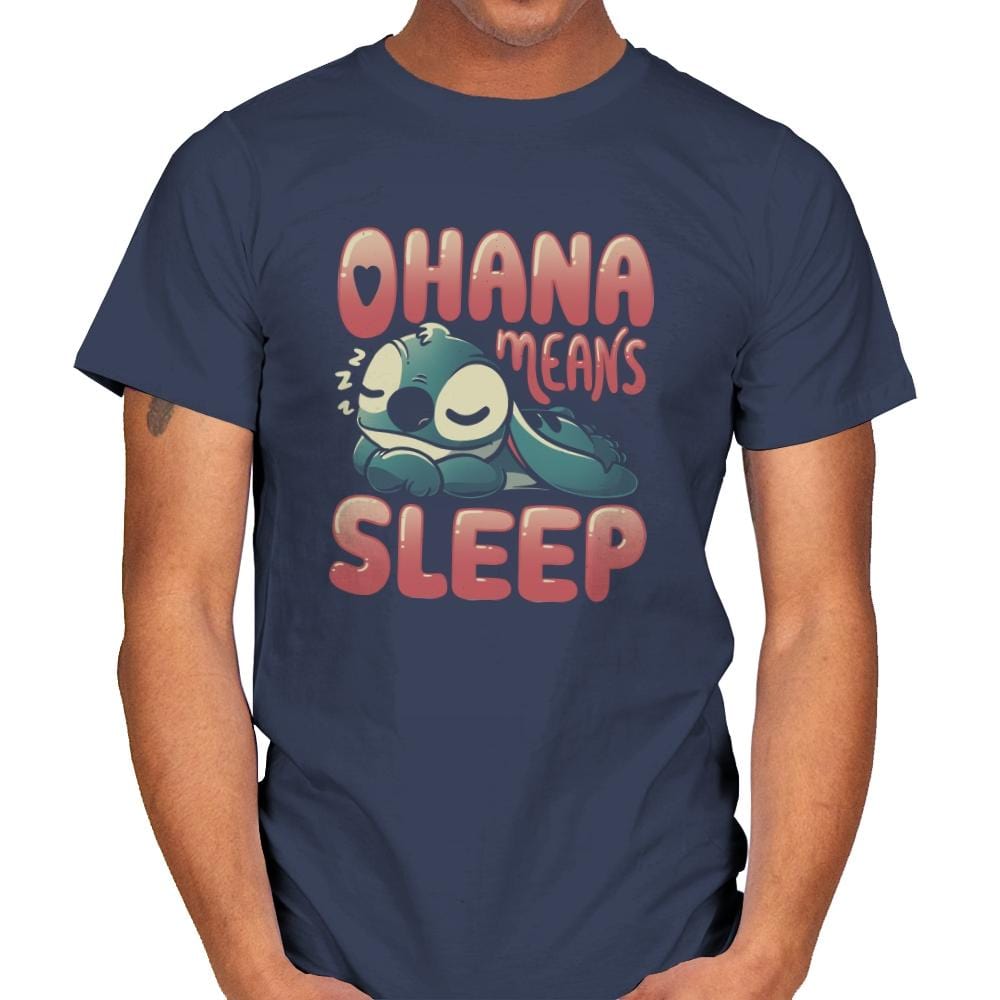 Ohana Means Sleep - Mens T-Shirts RIPT Apparel Small / Navy