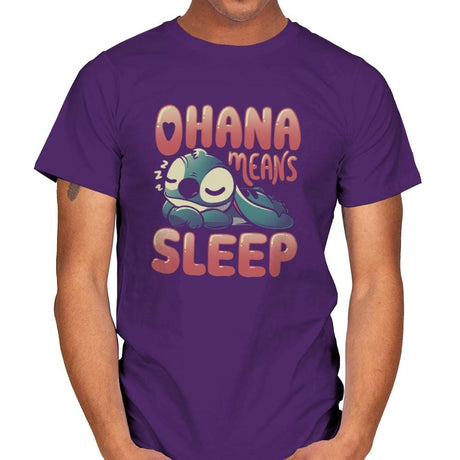 Ohana Means Sleep - Mens T-Shirts RIPT Apparel Small / Purple