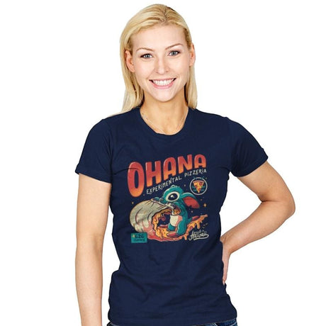 Ohana Pizzeria - Womens T-Shirts RIPT Apparel Small / Navy