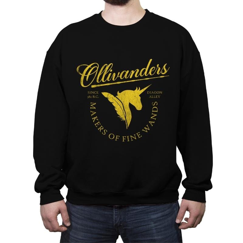 Ollivanders Wand Shop - Crew Neck Sweatshirt Crew Neck Sweatshirt RIPT Apparel Small / Black