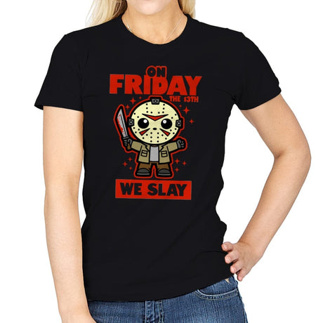 On Friday We Slay - Womens T-Shirts RIPT Apparel Small / Black