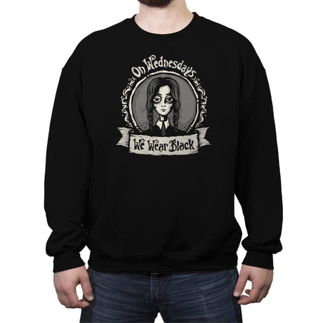 On Wednesdays We Wear Black - Crew Neck Sweatshirt Crew Neck Sweatshirt RIPT Apparel Small / Black