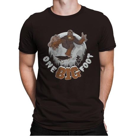 One Big Foot - Mens Premium T-Shirts RIPT Apparel Small / Dark Chocolate
