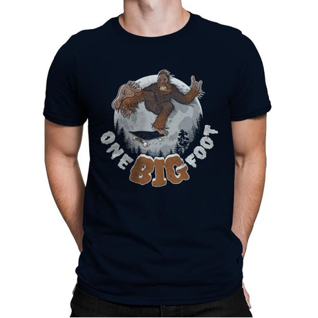 One Big Foot - Mens Premium T-Shirts RIPT Apparel Small / Navy