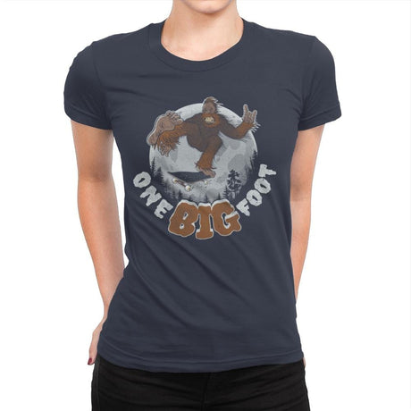 One Big Foot - Womens Premium T-Shirts RIPT Apparel Small / Indigo