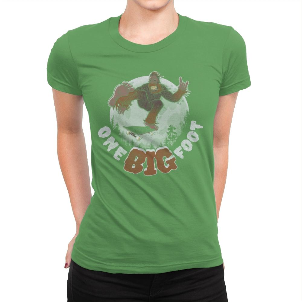 One Big Foot - Womens Premium T-Shirts RIPT Apparel Small / Kelly Green
