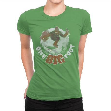 One Big Foot - Womens Premium T-Shirts RIPT Apparel Small / Kelly Green