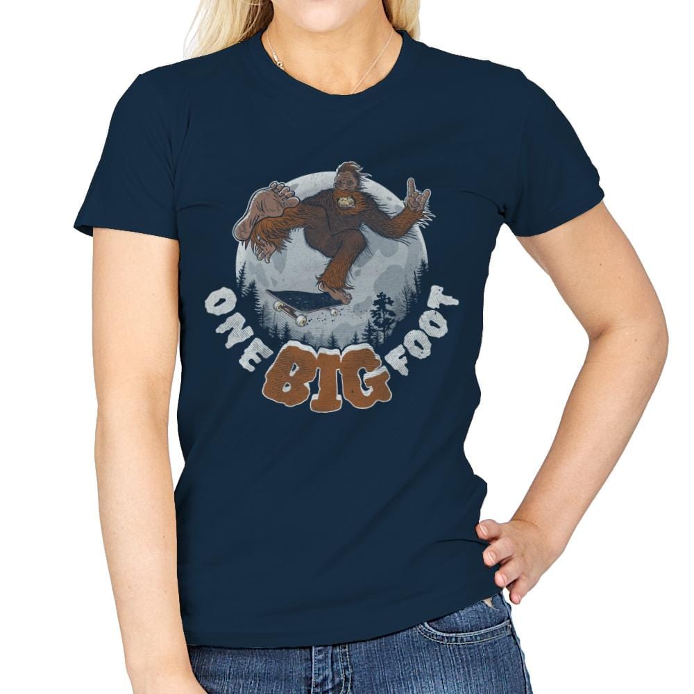 One Big Foot - Womens T-Shirts RIPT Apparel Small / Navy