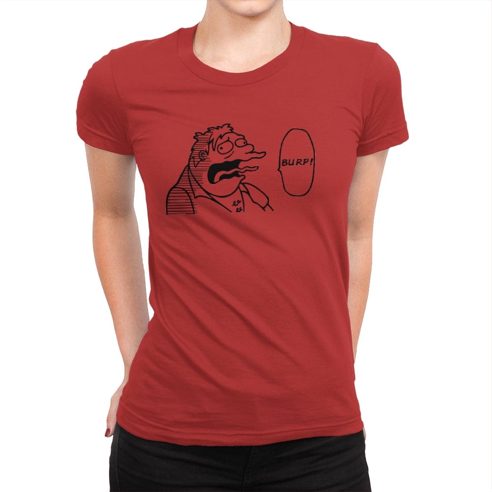 One Burp Man - Womens Premium T-Shirts RIPT Apparel Small / Red