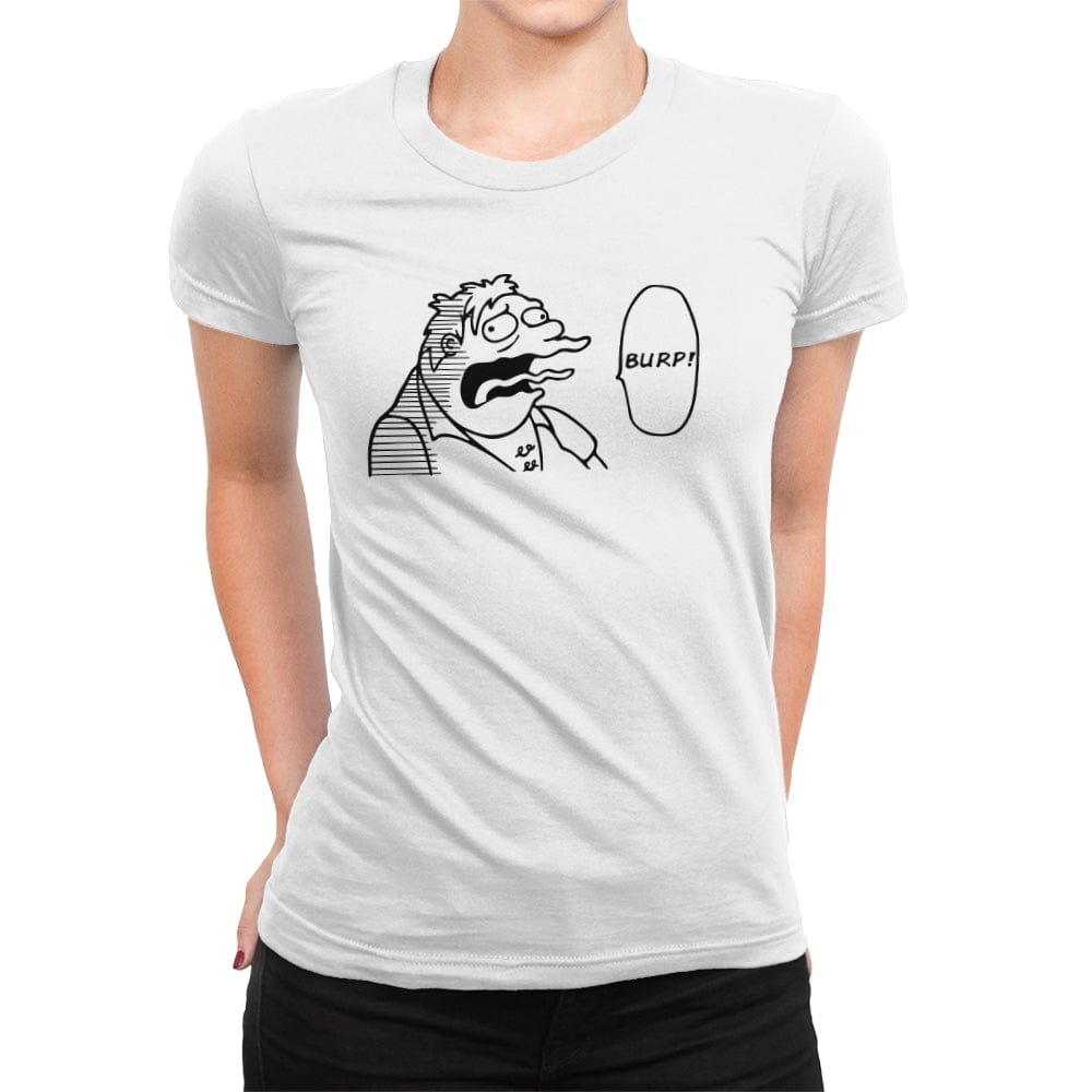 One Burp Man - Womens Premium T-Shirts RIPT Apparel Small / White