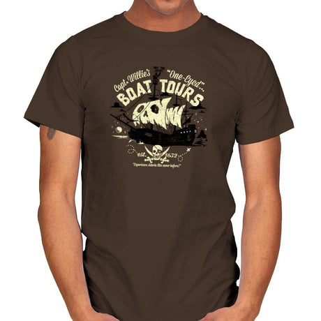 One-Eyed Boat Tours Exclusive - Mens T-Shirts RIPT Apparel Small / Dark Chocolate