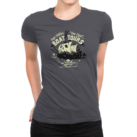 One-Eyed Boat Tours Exclusive - Womens Premium T-Shirts RIPT Apparel Small / Heavy Metal
