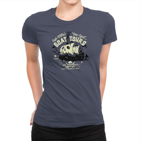 One-Eyed Boat Tours Exclusive - Womens Premium T-Shirts RIPT Apparel Small / Indigo