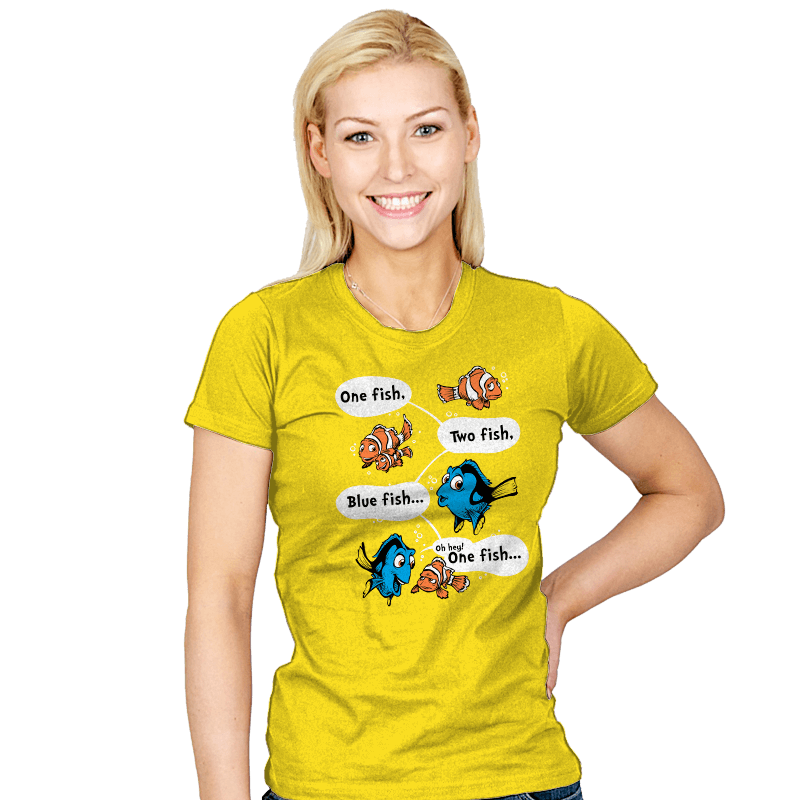 One Fish, Blue Fish - Womens T-Shirts RIPT Apparel