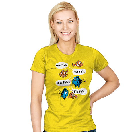 One Fish, Blue Fish - Womens T-Shirts RIPT Apparel