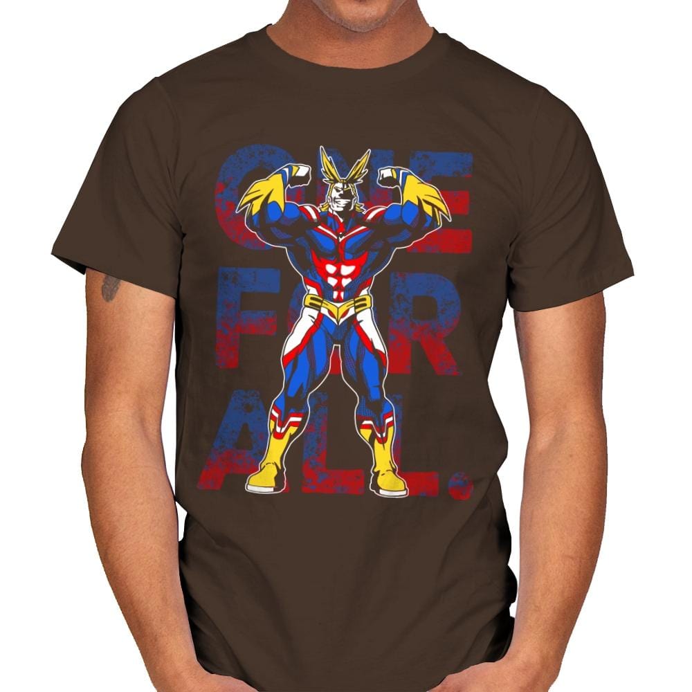 One For All - Mens T-Shirts RIPT Apparel Small / Dark Chocolate
