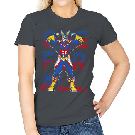 One For All - Womens T-Shirts RIPT Apparel Small / Charcoal