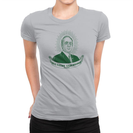 One Nation Underwood Exclusive - Womens Premium T-Shirts RIPT Apparel Small / Silver
