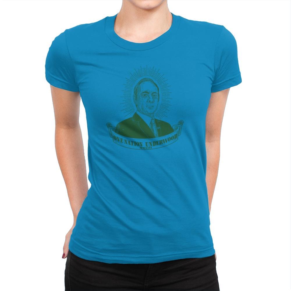One Nation Underwood Exclusive - Womens Premium T-Shirts RIPT Apparel Small / Turquoise