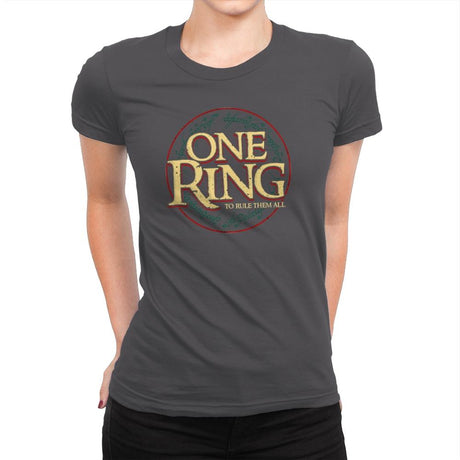 One Ring - Womens Premium T-Shirts RIPT Apparel Small / Heavy Metal