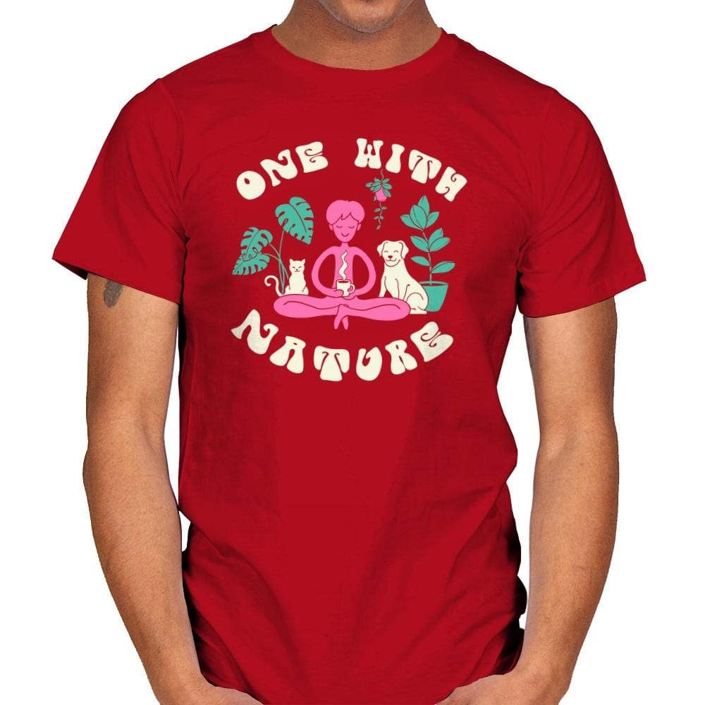 One with Nature - Mens T-Shirts RIPT Apparel Small / Red