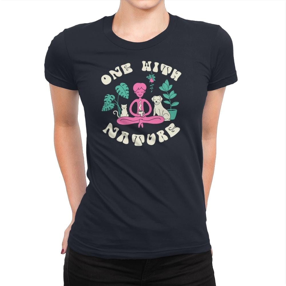 One with Nature - Womens Premium T-Shirts RIPT Apparel Small / Midnight Navy