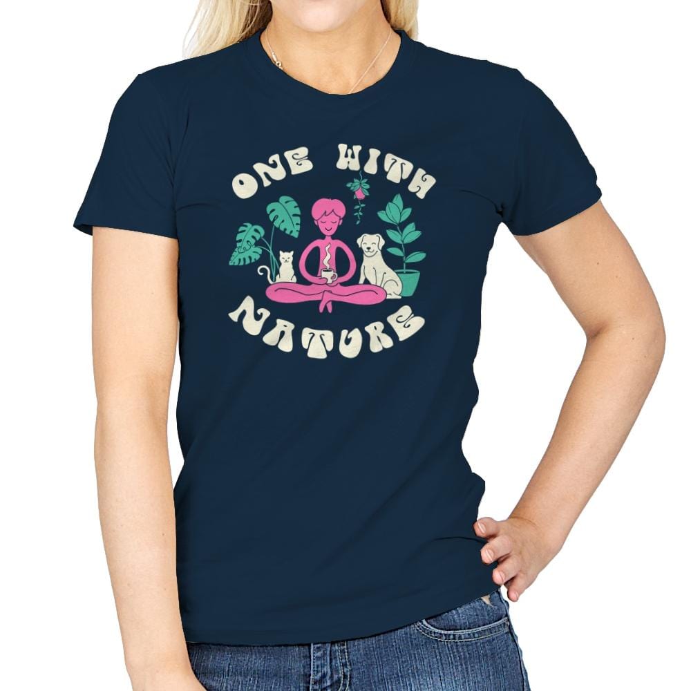 One with Nature - Womens T-Shirts RIPT Apparel Small / Navy