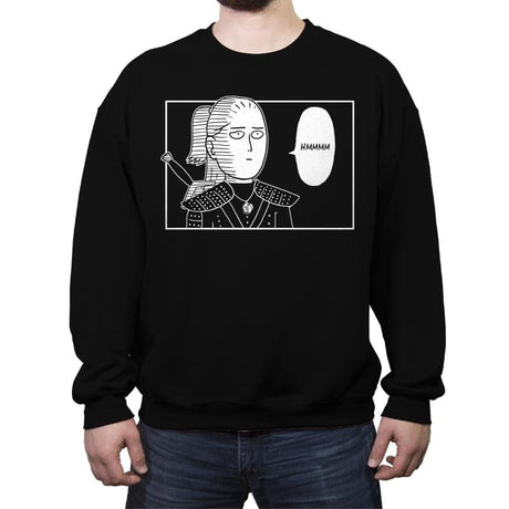 One word Witcher (Hmmmm...) - Crew Neck Sweatshirt Crew Neck Sweatshirt RIPT Apparel Small / Black