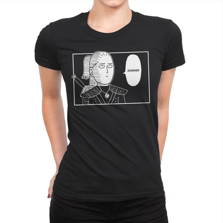 One word Witcher (Hmmmm...) - Womens Premium T-Shirts RIPT Apparel Small / Black