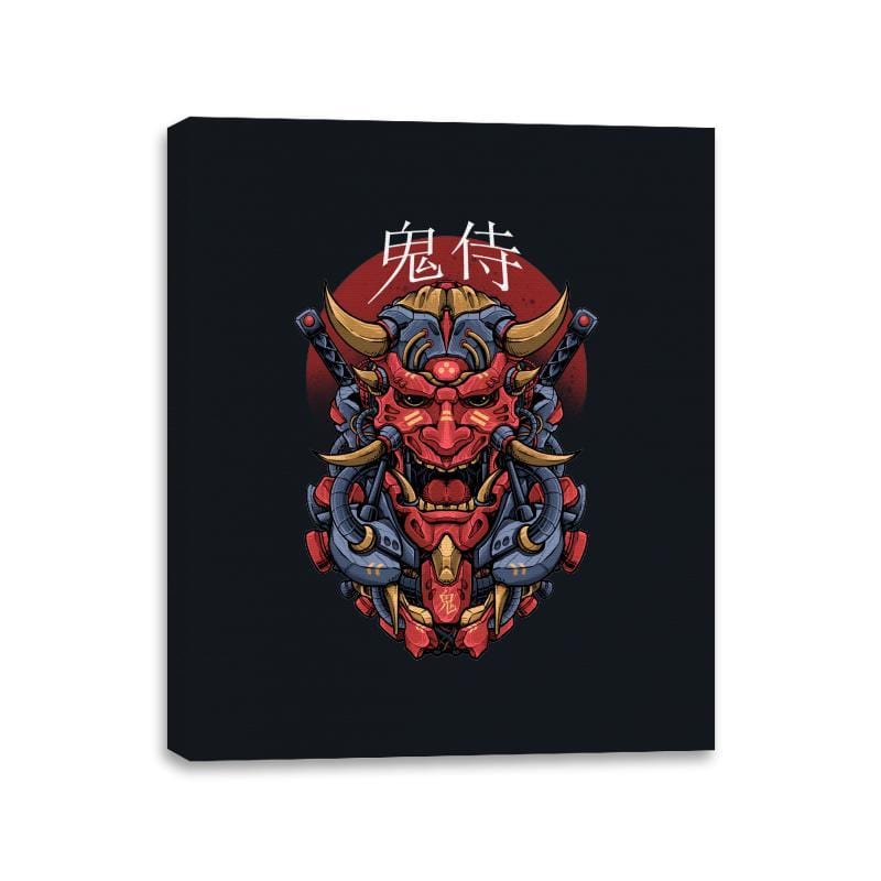 Oni Mecha Samurai - Canvas Wraps Canvas Wraps RIPT Apparel 11x14 / Black