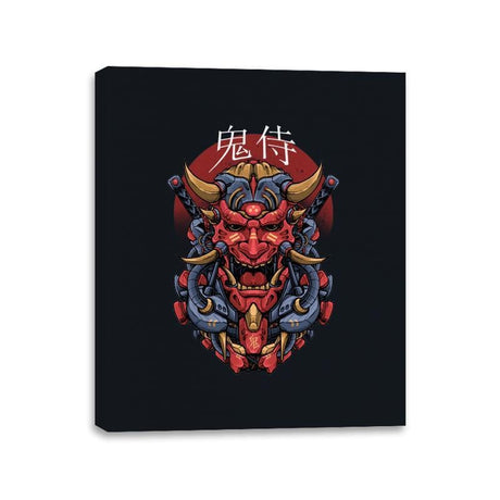 Oni Mecha Samurai - Canvas Wraps Canvas Wraps RIPT Apparel 11x14 / Black